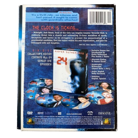 24 Series DVDs - KIEFER Sutherland in 24 Season One DVD Set - Picture 4 of 4